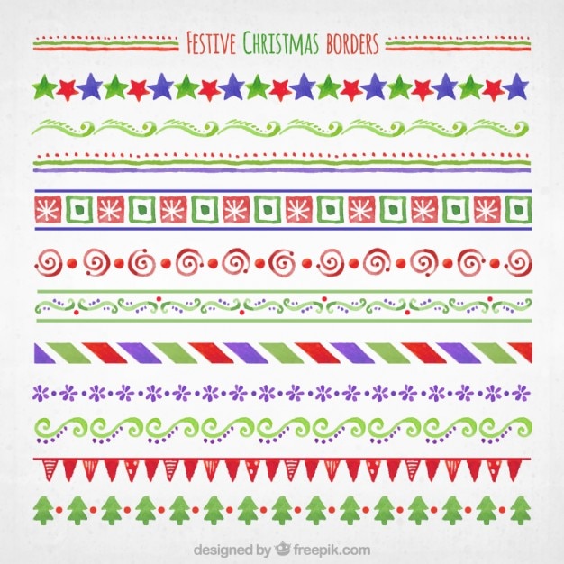 Bordes navideños pintados a mano