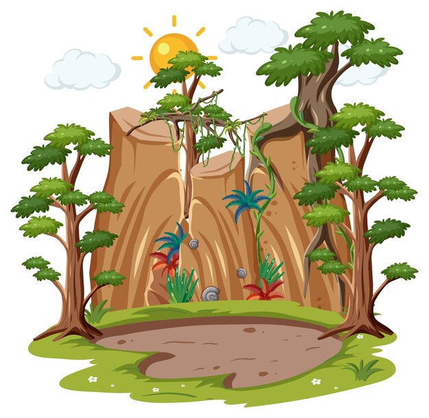 Bosque de acantilado de naturaleza aislado