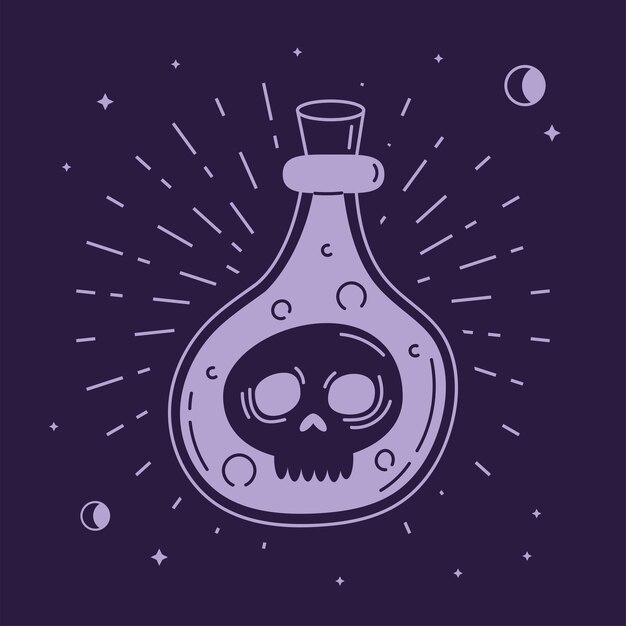 Bosquejo de alquimia de pociones mágicas
