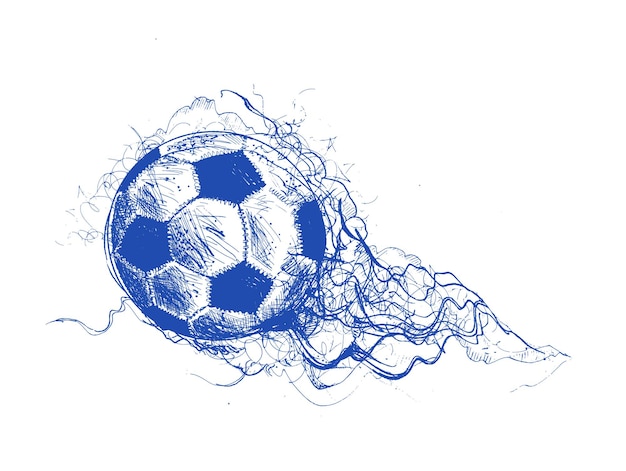 Bosquejo de fútbol con ilustración de vector de diseño de onda smokey
