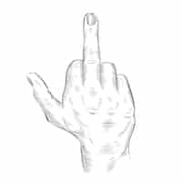 Vector gratuito bosquejo del gesto del dedo medio