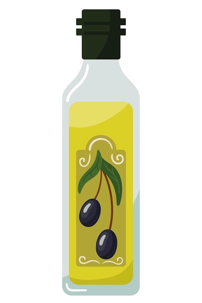 Vector gratuito botella de aceite de oliva virgen