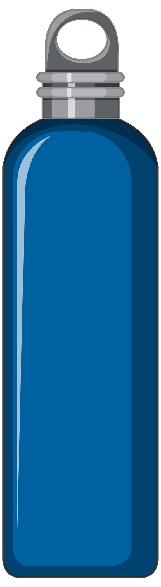 Vector gratuito botella de agua de metal azul aislada