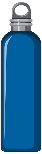 Botella de agua de metal azul aislada