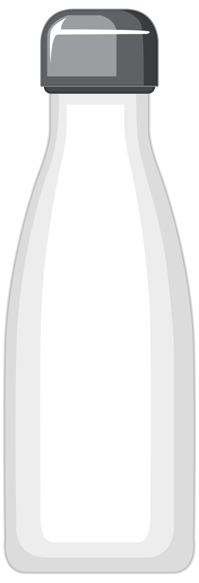 Vector gratuito botella de agua de metal blanco aislado