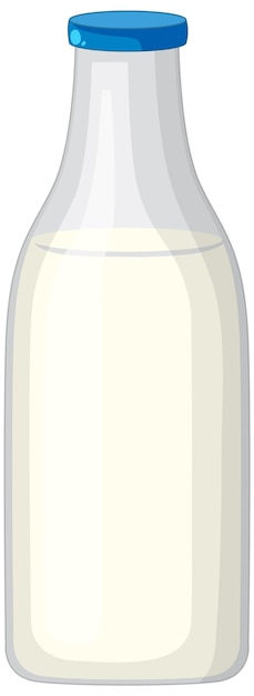 Una botella de leche aislada