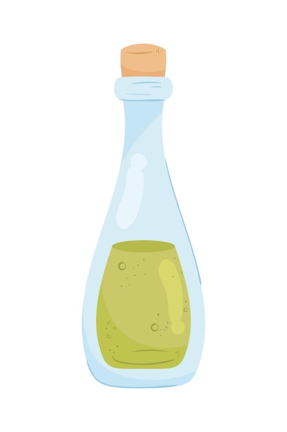 Vector gratuito botella de vidrio de aceite de oliva