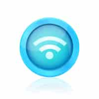 Vector gratuito botón azul wifi