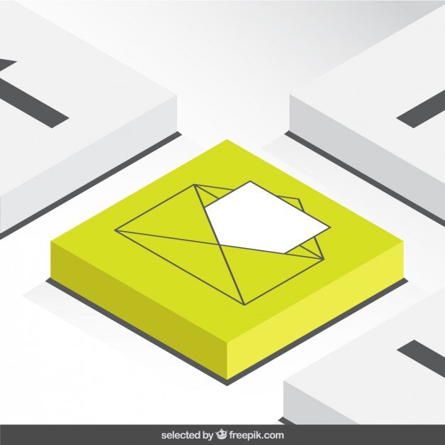 Vector gratuito botón carta 3d