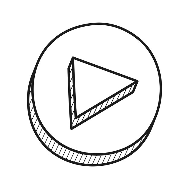 El botón de reproducción de estilo Doodle 3D