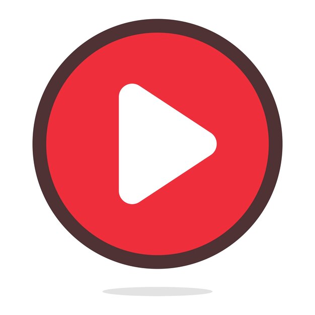 Botón de reproducción plano con contorno