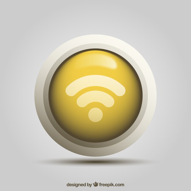 Botón wifi en diseño realista