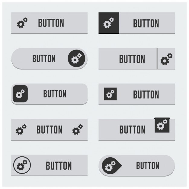 Botones blanco y negro para web