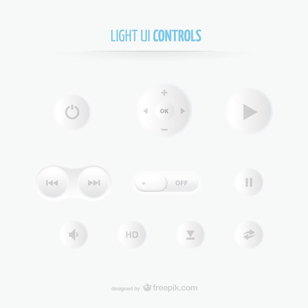 Botones blancos minimalistas