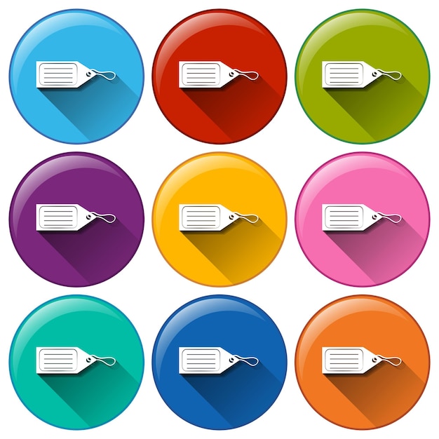 Vector gratuito botones circulares con etiquetas
