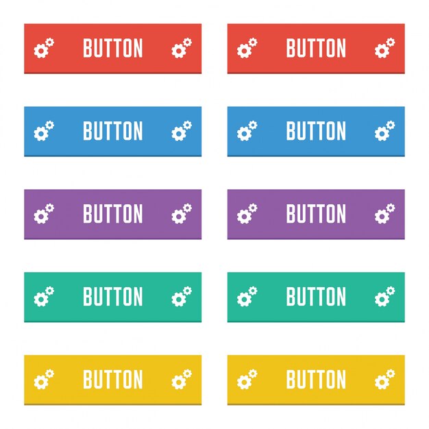 Botones de colores con engranajes
