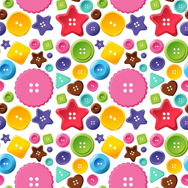 Botones de colores de patrones sin fisuras