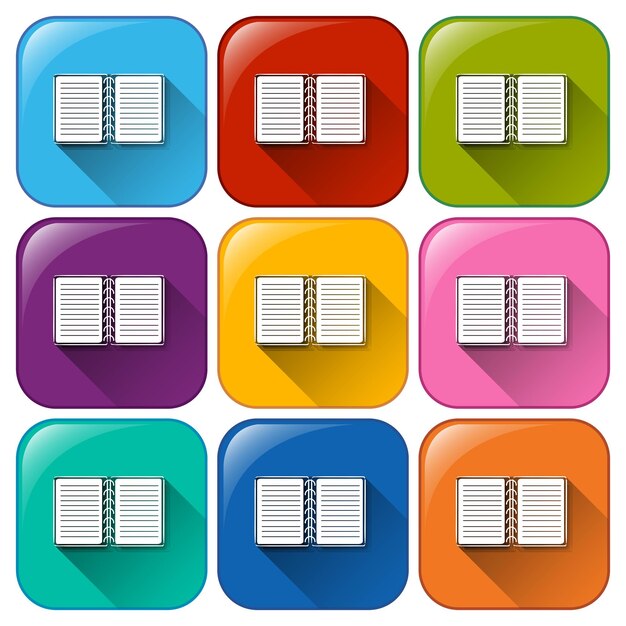 Botones con cuadernos de comunicación