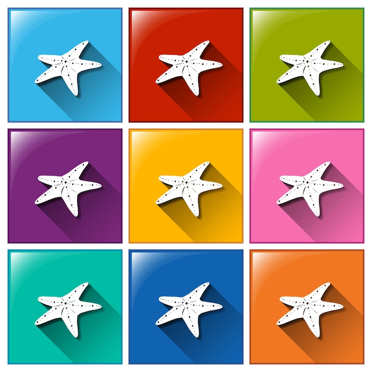 Vector gratuito botones con estrellas de mar