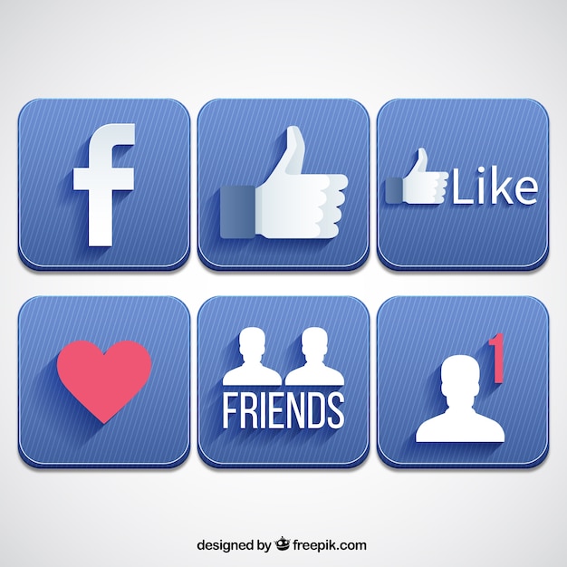 Botones de facebook cuadrados