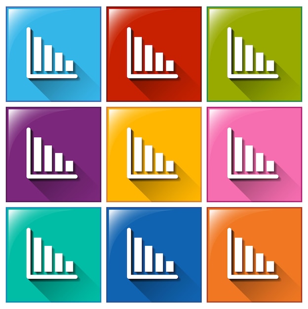 Botones con gráficos de líneas