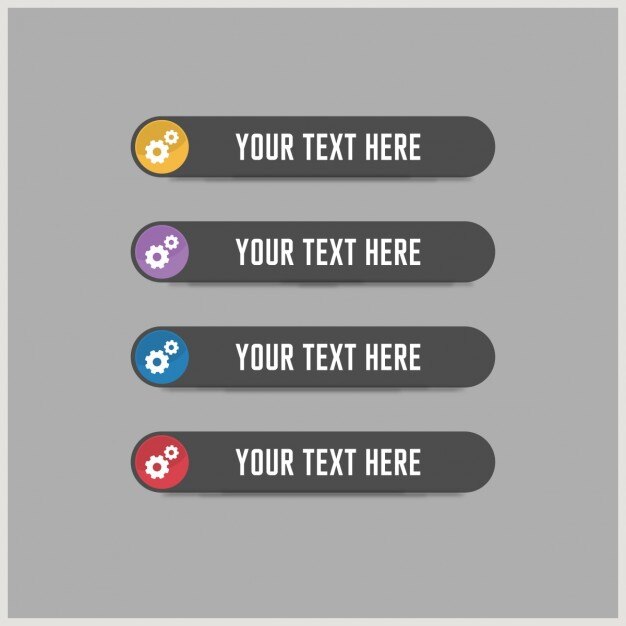 Vector gratuito botones gris oscuro para web