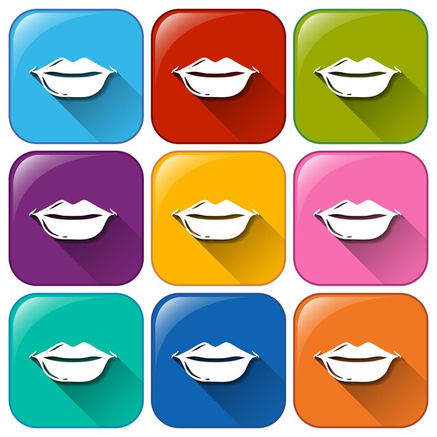 Botones con labios besables