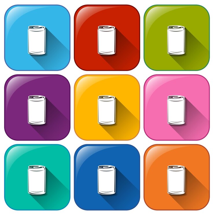 Vector gratuito botones con latas