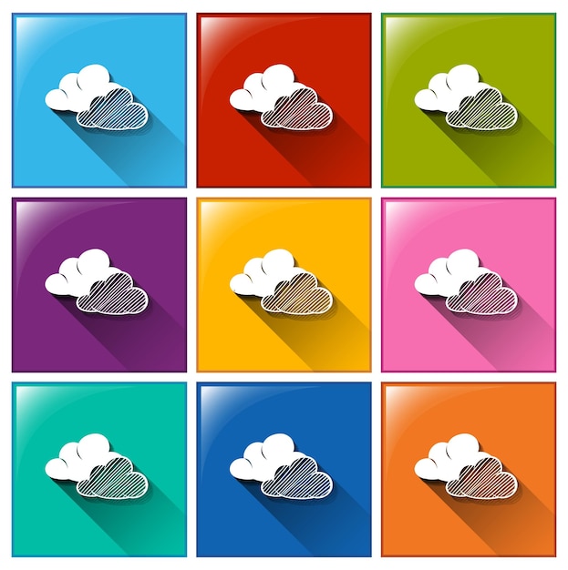 Botones con nubes