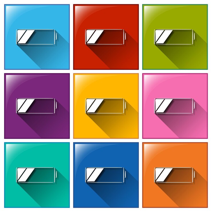Vector gratuito botones que muestran una batería cargándose