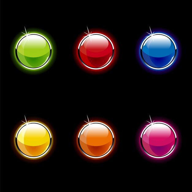 botones redondeados coloridos brillantes