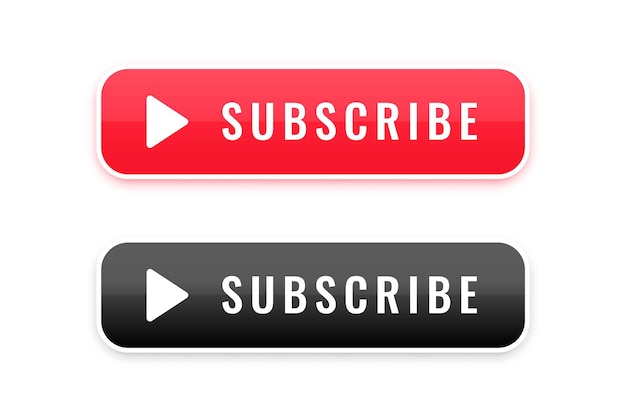Botones de suscripción para tu vector de canal de vídeo de YouTube.