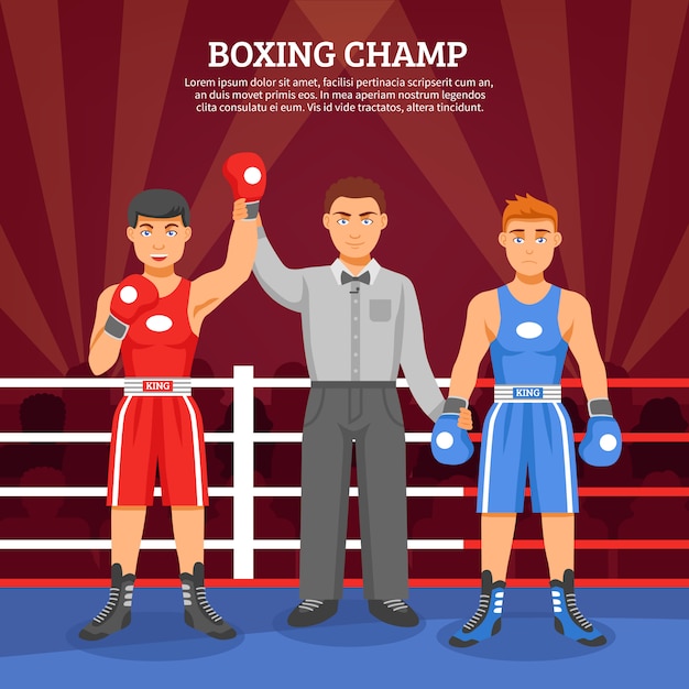 Vector gratuito boxeo champ composicion