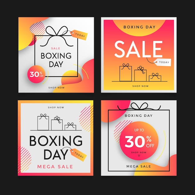 Vector gratuito boxing day sale instagram post collection