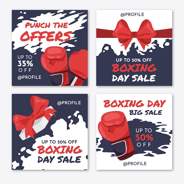 Vector gratuito boxing day sale instagram story collection