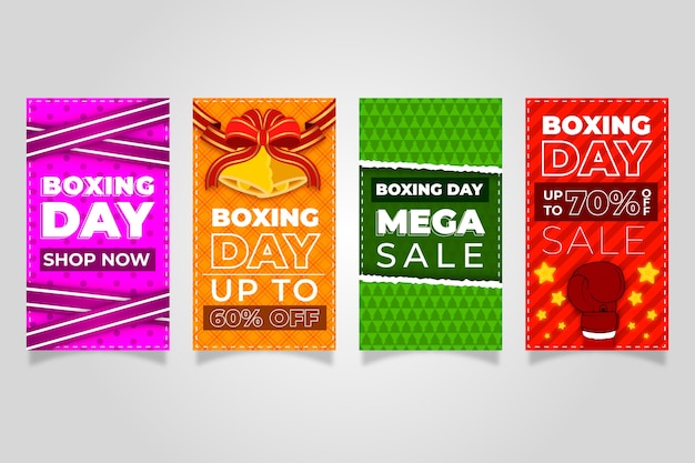 Vector gratuito boxing day sale instagram story collection