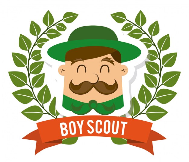 boy scout en blanco