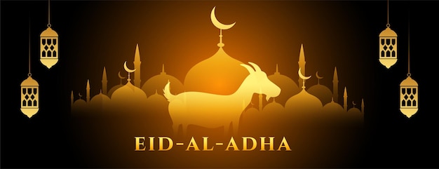 Brillante banner de eid al adha bakrid