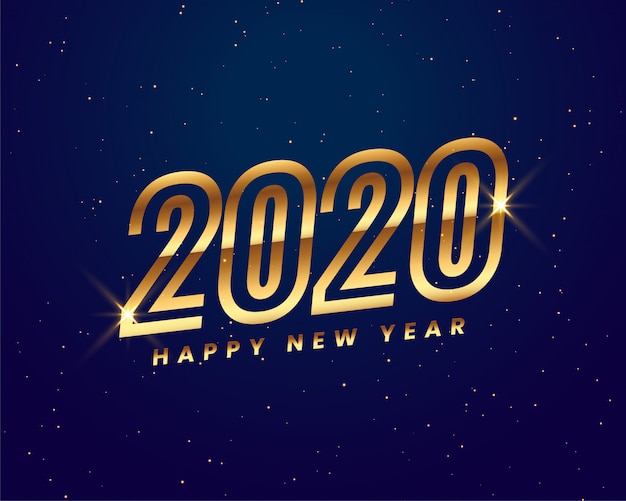 Vector gratuito brillante dorado 2020 año nuevo fondo creativo