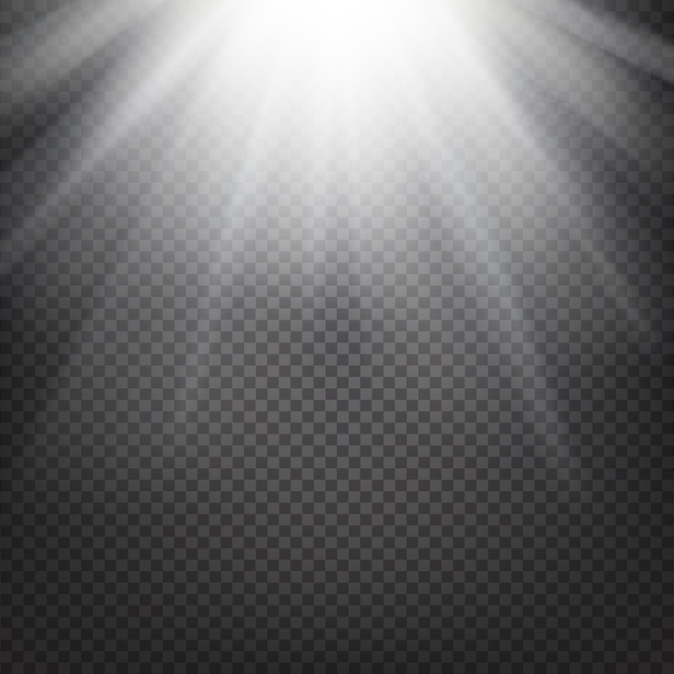 Brillante explosión de rayos de sol sobre el fondo abstracto del sol y el fondo de transparencia. ilustración vectorial