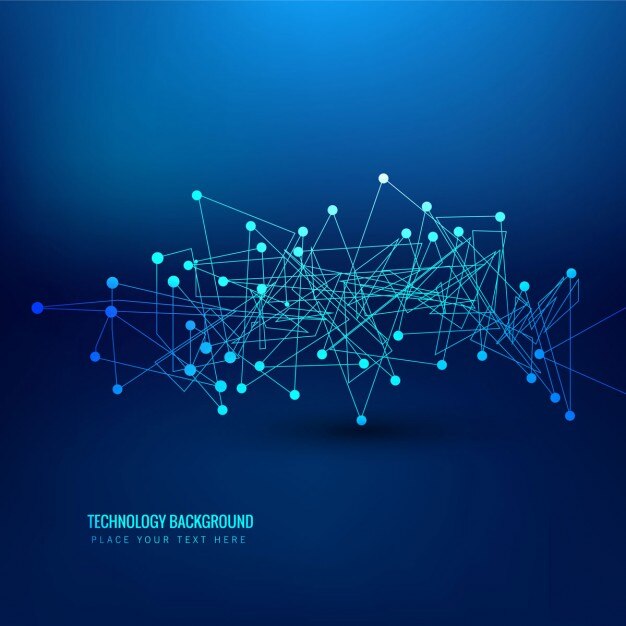 Brillante fondo azul de tecnología