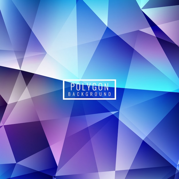 Brillante fondo poligonal azul y púrpura