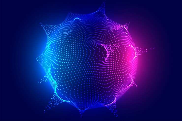 Vector gratuito brillante fondo de tecnología de esfera de partículas digitales