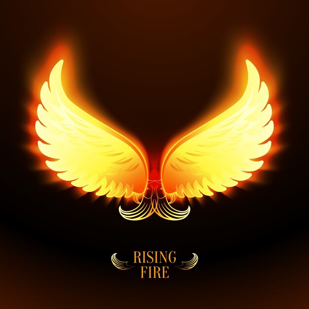 Brillante fuego alas de ángel de ángel ilustración vectorial