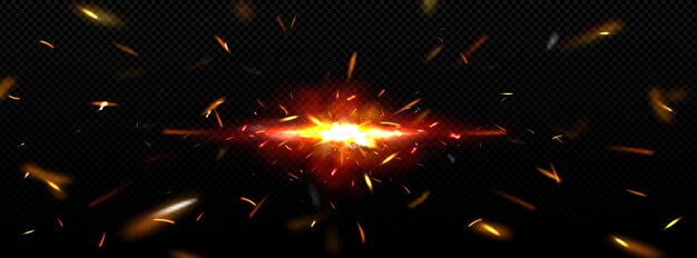 Brillante resplandor de fuego con destellos png