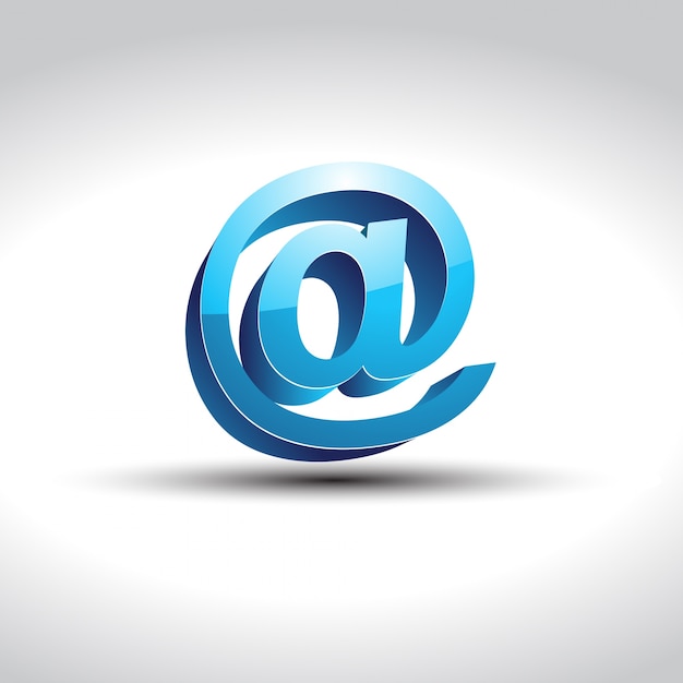 Brillante símbolo de correo electrónico azul