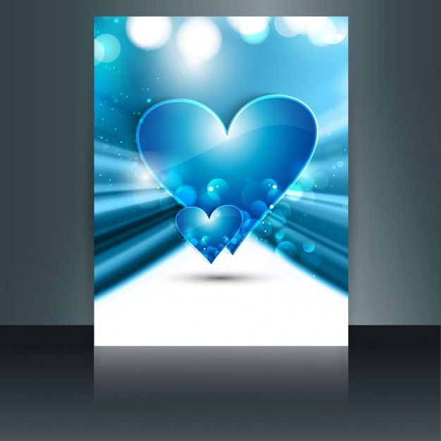 Vector gratuito brillante tarjeta de amor azul