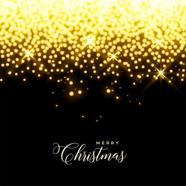 Brillantes estrellas doradas y destellos de Navidad de fondo