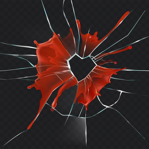 Vector gratuito broken corazón de cristal sangriento concepto de vector realista