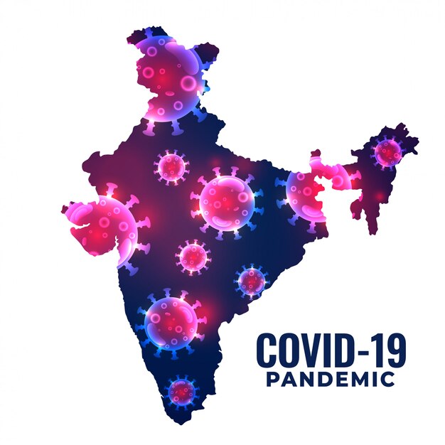 Brote de coronavirus covid19 en el fondo de la India del país